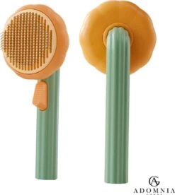 AdomniaGoods – Click & Clean Kattenborstel – Hondenborstel – Massage Borstel – Groen