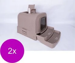 Adori Kattentoilet Rattan 69x42x41 Cm – Kattenbak – 2 X Taupe