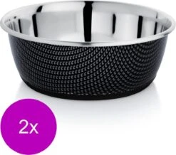 Adori Rvs Voerbak Non-Slip Zwart – Hondenvoerbak – 2 X 20.5 Cm