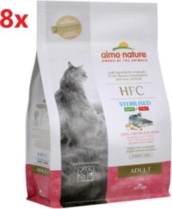 Almo Nature HFC – Kattenvoer Droogvoer – Adult Sterilized Zalm – 8×1,2kg