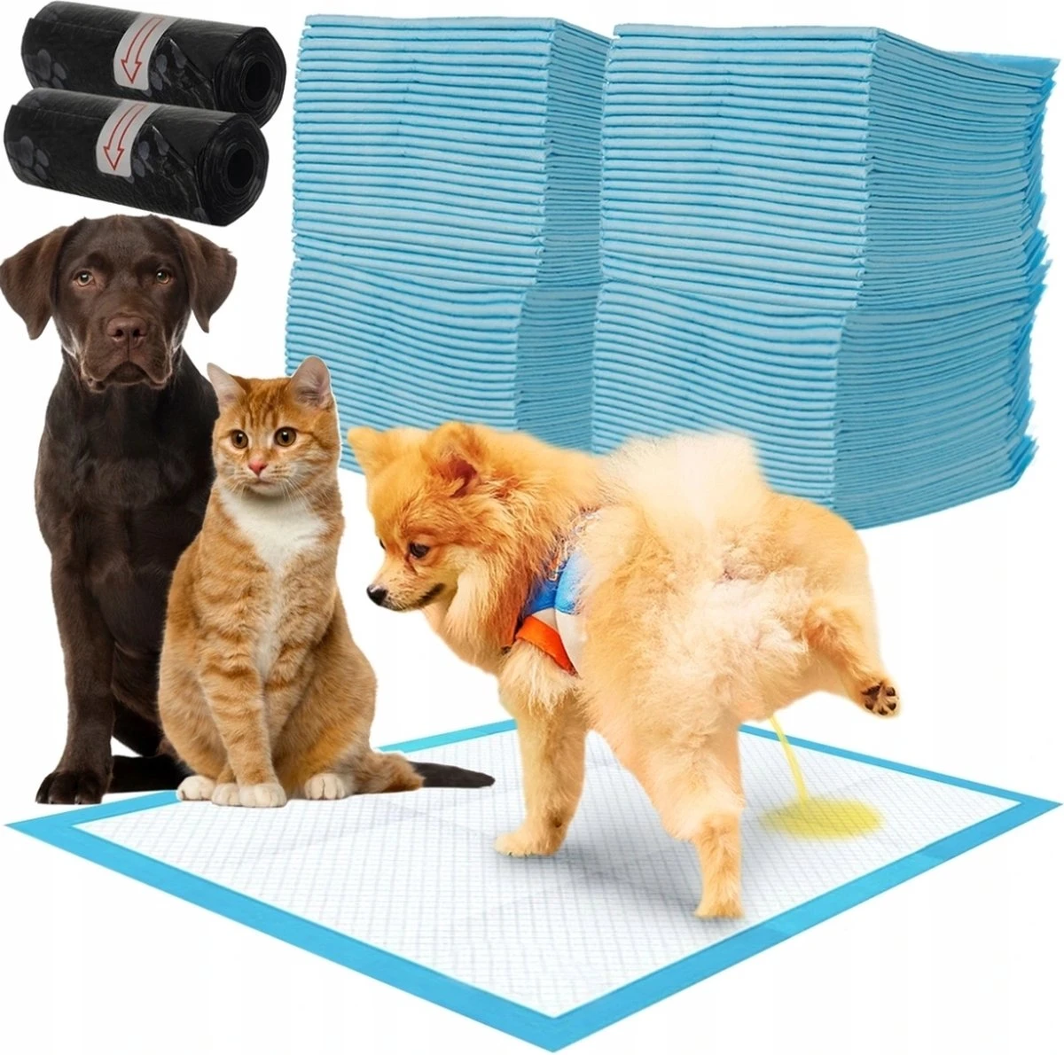 Ariko Puppy Training Pads – Zindelijkheidstraining – 45×33 Cm – 100 Stuks- 30 Poepzakjes