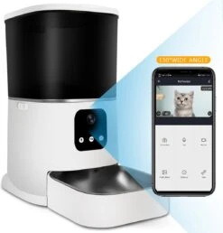 Automatische Voerbak Kat En Hond – Wit – Met Camera – Voerautomaat Met Smartphone Besturing – Voerinhoud 6 Liter – Vershoudend