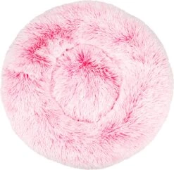 BEESSIES® Donut Hondenmand/hondenkussen 100 Cm – Wasbare Hoes – Neon Roze Wit Gradient – Hond Kussen Mand