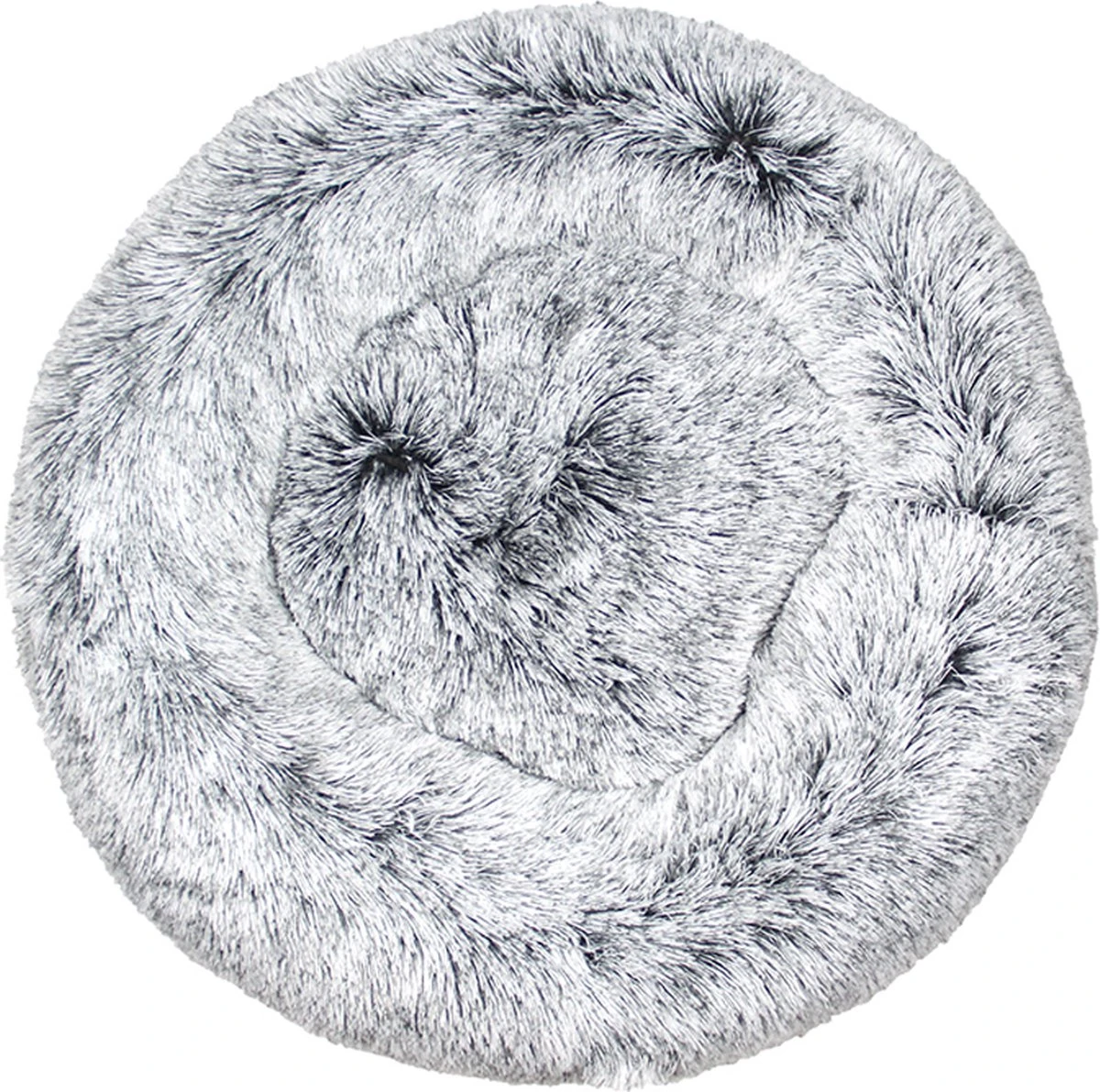 BEESSIES® Donut Hondenmand/kattenmand 60 Cm – Wasbare Hoes – Grijs Wit Gradient – Hond Kussen Mand