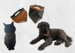 Bandana Voor Honden En Katten. Maat XL In De Kleuren Cognac En Antraciet. Dubbelzijdig Te Dragen. Halsdoek. Halssjaal. Honden Fashion. Honden Kleding. Mode Accessoires Voor Huisdieren. MadeByShuko