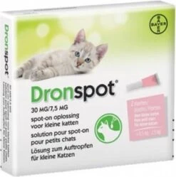 Bayer Dronspot Kat Spot On – S 0,5-2,5 Kg 2 Pip – 1 Stuks