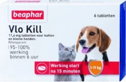 Beaphar Vlo Kill – Kleine Hond/Kat – Tot 11 Kg – 6 Tabletten
