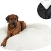 Behave Hondenmand Deluxe – Hondenkussen – Hondenbed – Donutmand – Wasbaar – Fluffy – Donut – Maat S – 50cm – Wit