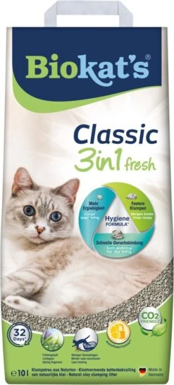 BIOKAT'S Biokat’s Classic 3 In 1 Fresh – Kattenbakvulling – Klontvormend – 10L