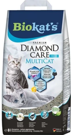 BIOKAT'S Biokat’s Diamond Care Fresh Multicat – Kattenbakvulling – Klontvormend – 8L