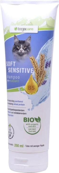 Bogar Bogacare® Shampoo Soft & Sensitive – Shampoo Voor Katten Met Fijn Haar En Een Gevoelige Huid – Inhoud 250 Ml
