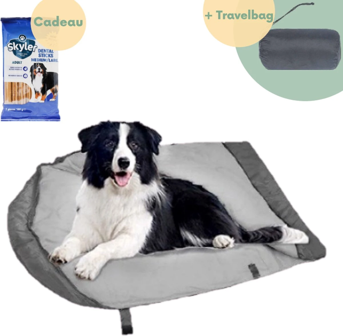 Bolobo | Hondenslaapzak – Dierenslaapzak – Hondencave – Hondenmand Cave – Cozy Cave – Slaapzak Hond – Hondenmand – Hondenkussen – Travelbag – Dentalsticks – Kampeerslaapzak