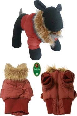 Boony – Hondenjas Stretcher Met Bontkraag Rood