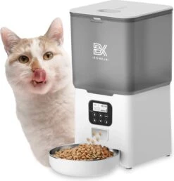 Bowkam Automatische Voerautomaat – Voerbak – Voerautomaat – Voerbak Kat – Voerbak Hond – Wit – Met Voice Recording