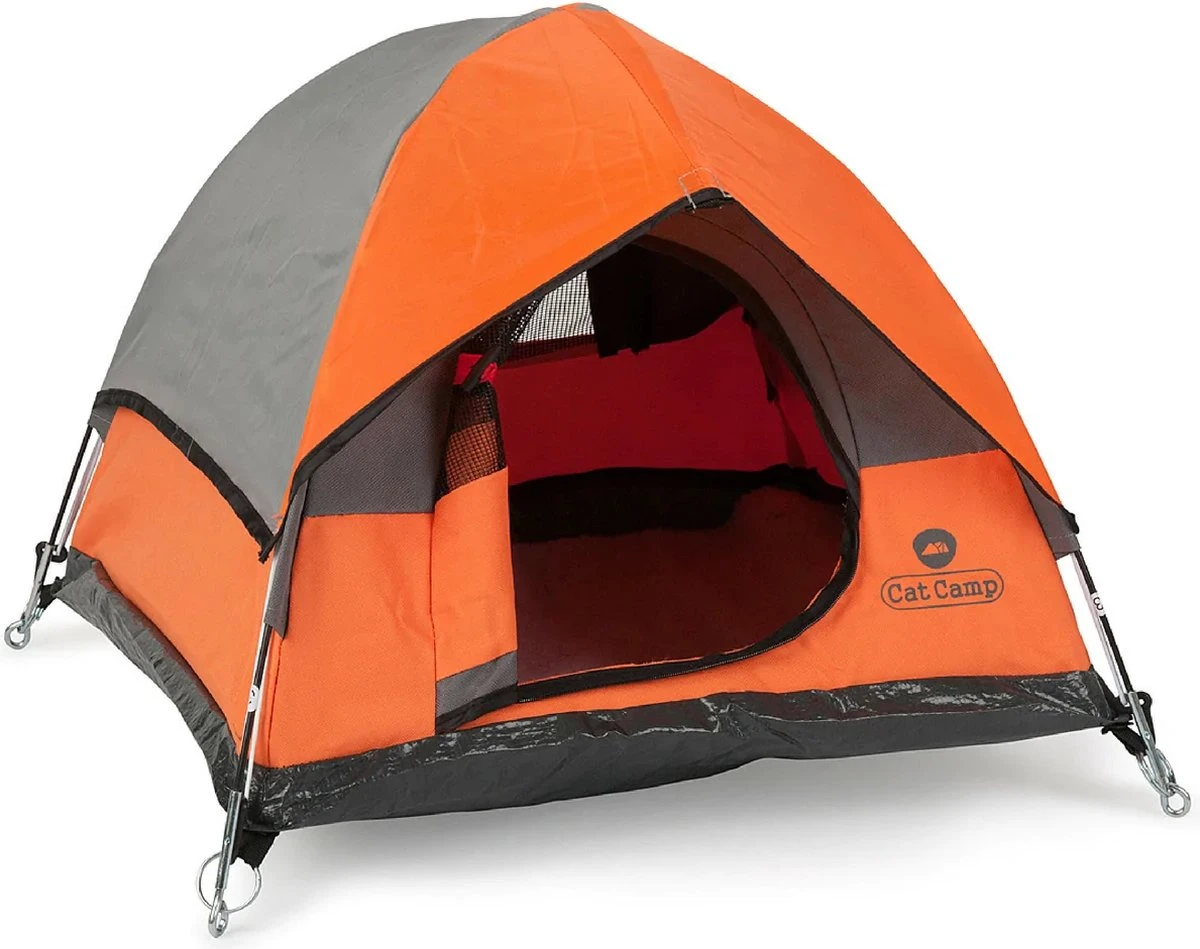 Cat Camp Kattentent – Kattenmand – Indoor En Outdoor Kattenmandje Met Wasbare Binnenvoering – Oranje