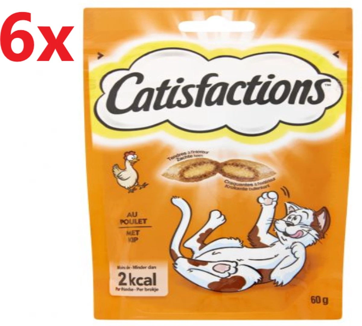 Catisfactions – Kattensnack Kip – 6x60g
