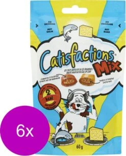 Catisfactions Kattensnoepjes 60 G – Kattensnack – 6 X Zalm&Kaas