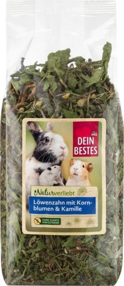 Dein Bestes Knaagdierensnack – Snack Voor Knaagdieren & Dwergkonijnen, Naturverliebt, Paardenbloem Met Korenbloemen En Kamille, 150 G