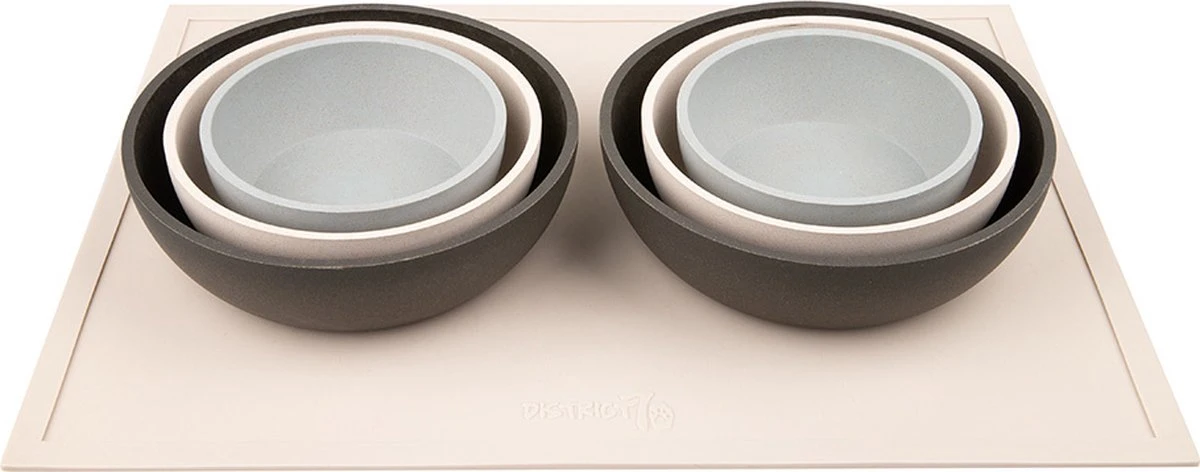 District 70 SERVE – Placemat Voor Honden En Katten – Matcht Met De BAMBOO Voerbakken – Merengue, Ice Blauw En Donker Grijs – 50 X35 Cm – Merengue