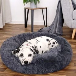 Donut Hondenmand Kattenmand – Zacht En Luxe Hondenkussen – Wasbaar – Fluffy – Hondenmanden – 60cm – Grijs
