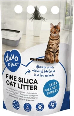 Duvo+ Premium Fijne Silica Kattenbakvulling 6 X 5Liter