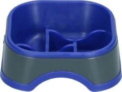 Eat Slow Live Longer Anti-schrok Voerbak Amaze Pinwheel M Blauw 16 Cm