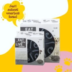 Eat Slow Live Longer Original Voerbak – Anti-schrok Voerbak – Slow Feeder Voor Honden – Anti-slip – Grijs – Ø20,5 Cm – Small/Medium – Geschikt Voor Kleine En Middelgrote Honden