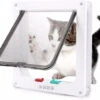ElegaPet Kattenluik Deluxe Wit 20x19x5.5 CM Met Tunnel Stuk- Vierwegsluiting – Incl. Schroeven En Afwerkdoppen