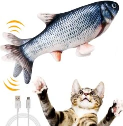 Elektrisch Kattenspeeltje – Extra Makkelijk Te Gebruiken – Dansende Vis – Bewegende Vis – Catnip Vis – Diervriendelijk Kattenspeeltje – Visspeeltje – USB Oplaadbaar – 30 Cm