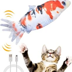 Elektrisch Kattenspeeltje – Kattenspeeltje – Extra Makkelijk Te Gebruiken – Dansende Vis – Bewegende Vis – Catnip Vis – Diervriendelijk Kattenspeeltje – Visspeeltje – USB Oplaadbaar – Vis Voor Katten Om Me Te Spelen – Wasbaar – 30 Cm