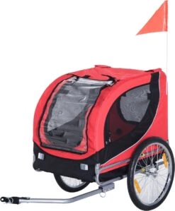 Fietskar – Hondenfietskar – Fietskar Hond – 130x 90×110 Cm – Rood/Zwart