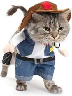 Grappig Katten Kostuum – Kleding Voor Katten Katten Kleding Cowboy – Poes Accessoires –