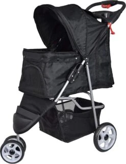 Hondenbuggy Zwart 3-wieler – Huisdieren Wandelwagen Inklapbaar – Dogs&Co