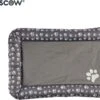 Hondenkussen – Met Pootjes Afdruk – Hondenmand – Honden Ligbed – Hondenbed – Slaapkussen – Hondenslaapkussen – Grijs Slaapkussen Hond – Afneembaar – 84 X 54 X 7 Cm