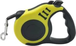 Hondenriem – 5 Meter – Automatisch Intrekbaar – Halsband – Nylon – Geel
