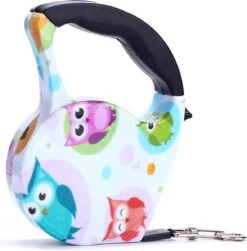 Hondenriem – Leiband Hond – Rollijn – Intrekbare Hondenriem – Flexibel – Hondenlijn – 5m – Tot 15kg – Uil