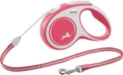 Hondenriem – Looplijn – FLEXI Rollijn NEW COMFORT Koord – M – ROOD – 5 Meter