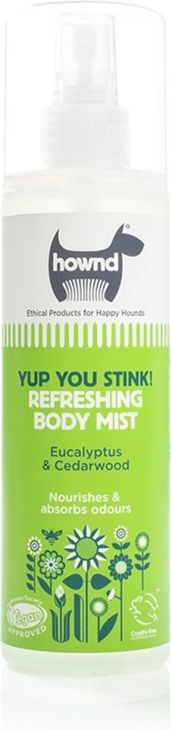Hownd – Yup, You Stink! Natural Body Mist – HOYYSBM250 – Hownd – Hondenshampoo – Hypoallergeen – Hypoallergene Honden Shampoo – Natuurlijke Shampoo Hond – Verzorging – Conditioner – Vachtverzorging – Lange Korte Krullende Gevoelige Vacht Huid