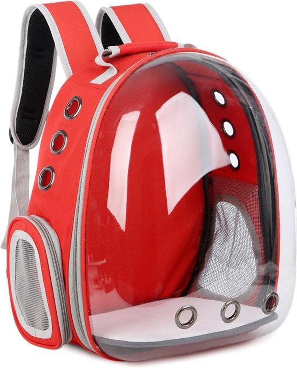 Huisdier Rugtas – Backpack Pet – Kattenrugzak – Draagtas – Reismand – Vervoersbox (ROOD)
