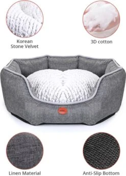 Huisdieren Mand – Huisdieren Sofa – Zachte Waterdichte Kussen – Hond – Kat – Hondenmand – Kattenmand – Grijs – Katoen