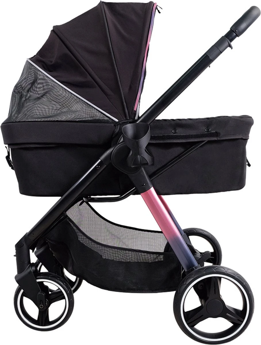 Ibiyaya Retro Hondenbuggy Luxe Stroller – Prism Black – 84x66x102cm