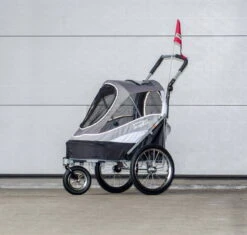 InnoPet Sporty Dog Trailer Deluxe – Hondenfietskar – Zwart/Zilvergrijs – 71x44x63cm