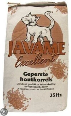 Javame Excellent Houtkorrel Kattenbakvulling – 25 L
