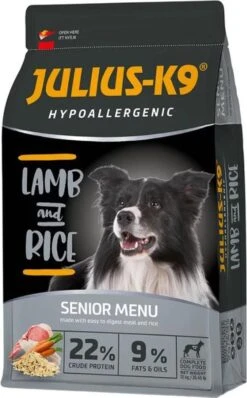 Julius K9 Julius-K9 – Lamb & Rice – Hypoallergeen Hondenvoer Voor Oudere Honden Of Met Overgewicht – Hondenbrokken Op Lam & Rijst Basis – Geschikt Voor Alle Rassen – 3kg