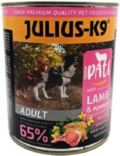 Julius K9 – Natvoer Hond – Paté – Lam & Pompoen – 4 X 800g