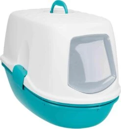 Trixie Kattenbak 3-delig Met Scheidingssysteem – 39 × 42 × 59 Cm Kleur: Turquoise/wit