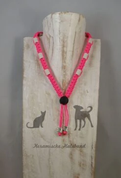 Keramische Halsband (dé Natuurlijke Teken Bestrijding) Reflecterend Neon Roze Maat S