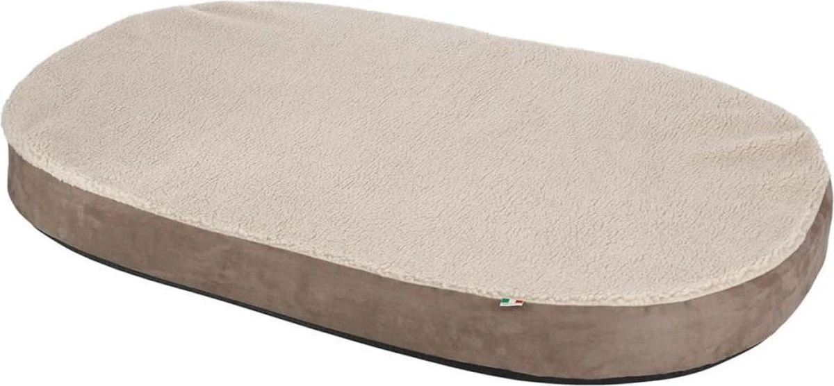 Kerbl Hondenmatras Met Traagschuim Ovaal 120×72 Cm Beige En Grijs 80334