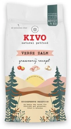 Kivo Petfood Hondenbrokken Verse Zalm – 4 Kg – Koudgeperst – Graanvrij