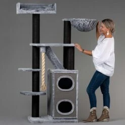 Krabpaal Voor Grote Katten Cat Penthouse Blackline Lichtgrijs Grijs Van RHRQuality